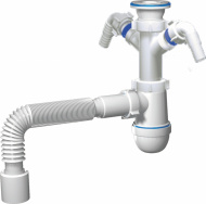 Сифон АНИ Грот 1.1/2 40 c 2 мя отводами с гофрой на 50 A1110