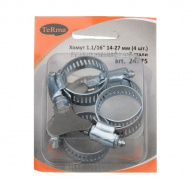 Хомут 1.1/16 14-27 мм стальная ручка TeRma упаковка 4 шт.