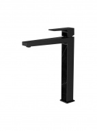 Смеситель умывальник LEDEME высокий излив с гайкой черный L1173B