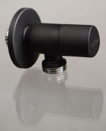 Кран угловой хромированный 1/2" Н-Н керамический затвор Terma ручка треугольная Black