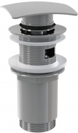 Донный клапан автомат Click Clack Ø32 цельнометаллический с переливом с квадратной заглушкой A393 Al