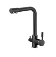 Смеситель для кухни Ledeme с подключением к фильтру с питьевой водой чёрный матовый L4055B-3
