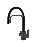 Смеситель кухня LEDEME с выходом для питьевой воды гибкий шланг черный L4655B-2