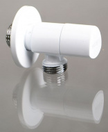 Кран угловой хромированный 1/2" Н-Н керамический затвор Terma ручка треугольная White