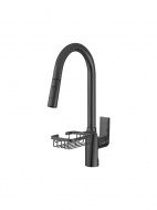 Смеситель кухня MELODIA Perfetto картридж д.35мм высокий R-излив с мыльницей оруж.сталь MDV30200gn