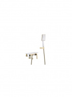 Смеситель ванна LEMARK Mista с поворот. изливом белый/золото LM6414WG