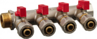 Коллектор д/мпл. 3/4 в-н с 4-мя шар.кран. конус 16мм 1/2 TeRma 14003