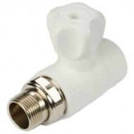 Кран шаровой PPRC для радиатора с американкой прямой 25-3/4 нар Кросс