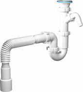 Сифон АНИ 1.1/2 40 прямоточный c отводом с универс. гофрой 40/50 D1015