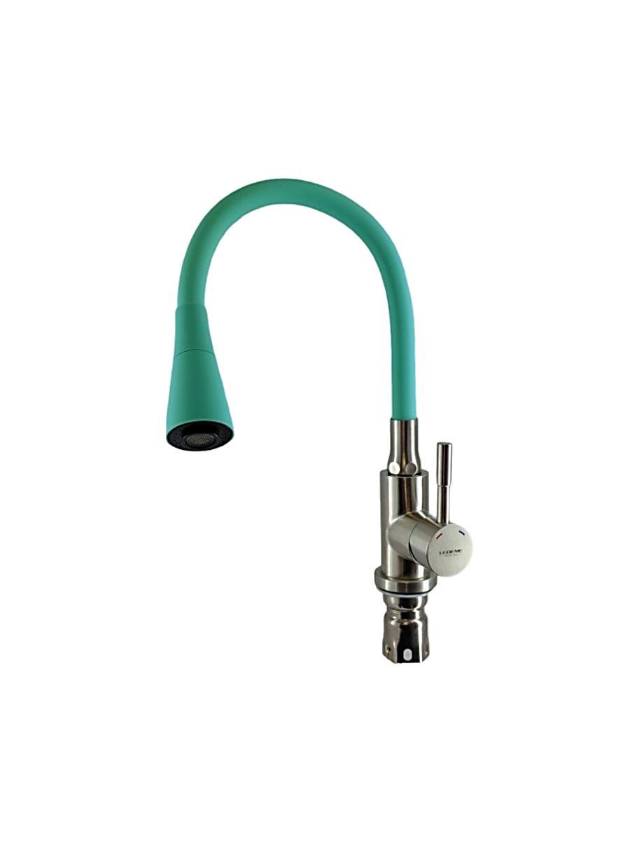 Смеситель кухня LEDEME с силиконовым изливом бирюзовый L74199-11