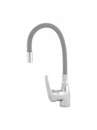 Смеситель кухня MELODIA Ostessa картридж д.40мм гибкий излив серый MDV40615Gray без подводки
