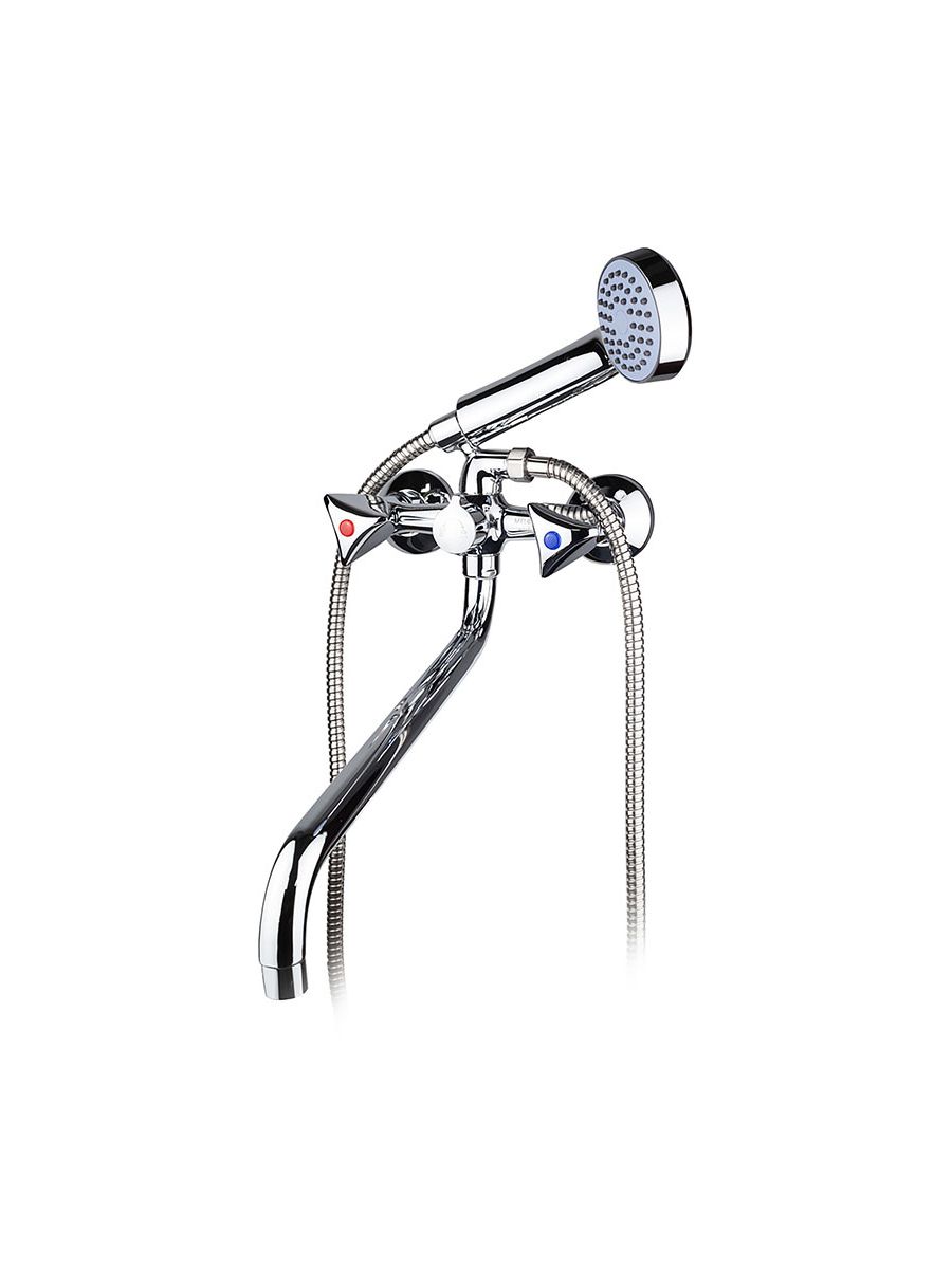 Смеситель ванна MELODIA Lucia длинный излив люкс резина MDV32241