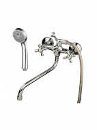 Смеситель ванна MELODIA Galateo Rus длинный излив люкс крест керамика MDV40241R