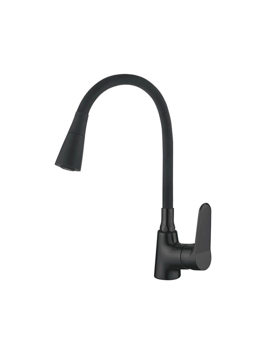 Смеситель кухня LEDEME силиконовый излив черный L4161B-2