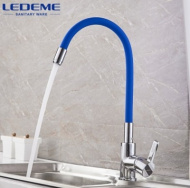 Смеситель для кухни Ledeme гибкий излив синий L4898-6