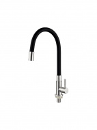 Смеситель моно LEDEME силиконовый излив черный/нерж. сталь L74195-2