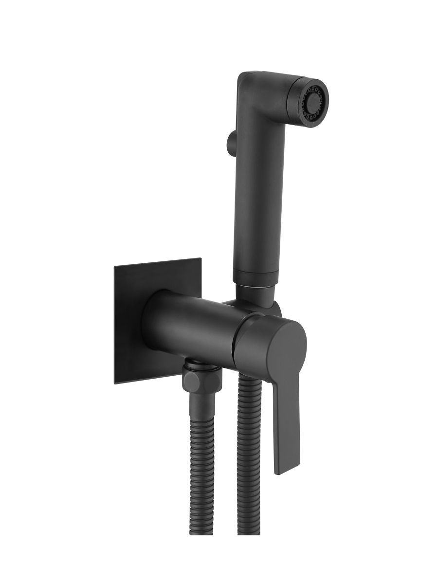 Смеситель скрытого монтажа с гигиеническим душем SMH06 BLACK ESKO