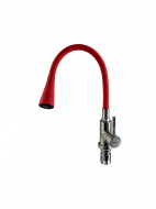 Смеситель кухня LEDEME с силиконовым изливом красный L74199-1