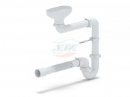 Сифон АНИ 1.1/2 40 прям. смещ. с разрывом струи с гибкой трубой 40х40/50 DR5015