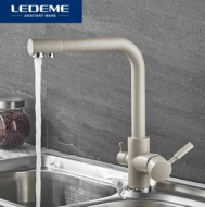 Смеситель для кухни Ledeme с подключением к фильтру с питьевой водой бежевый матовый L4055K-3