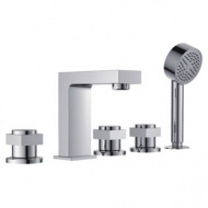 Смеситель для ванны Ledeme врезной на 5 отверстий хром матовый L1187