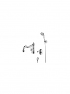 Смеситель ванна LEMARK Villa встраиваемый на 2 отверстия с аксессуарами хром LM4847C