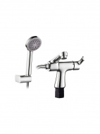 Смеситель умывальник LEDEME керамический картридж короткий излив с душ лейкой L1055-16