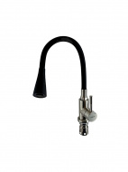 Смеситель кухня LEDEME с силиконовым изливом черный L74199-2