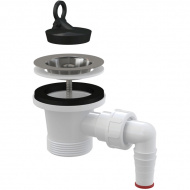 Донный клапан сифона для мойки 6/4 с нержавеющей peшeткой Ø70 и штуцером A33P Alcadrain