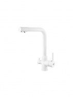 Смеситель кухня MELODIA Ostessa Filtro картридж д.40мм с выходом питьевой воды 2в1 белый MDV40618wt