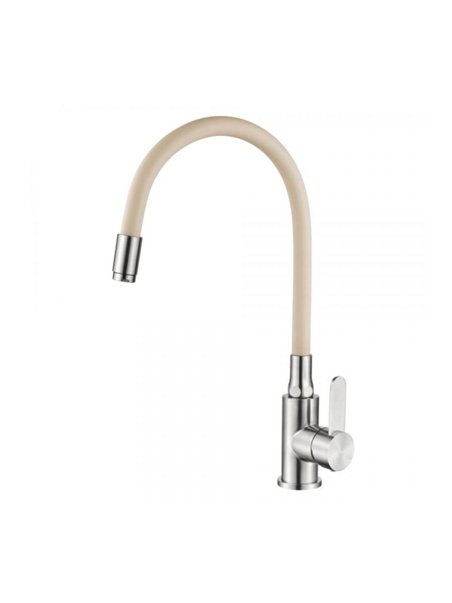 Смеситель кухня LEDEME с силиконовым изливом бежевый L74004-16