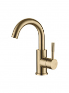 Смеситель умывальник LEDEME картридж 35мм нержавейка золотой сатин L1098Y-3