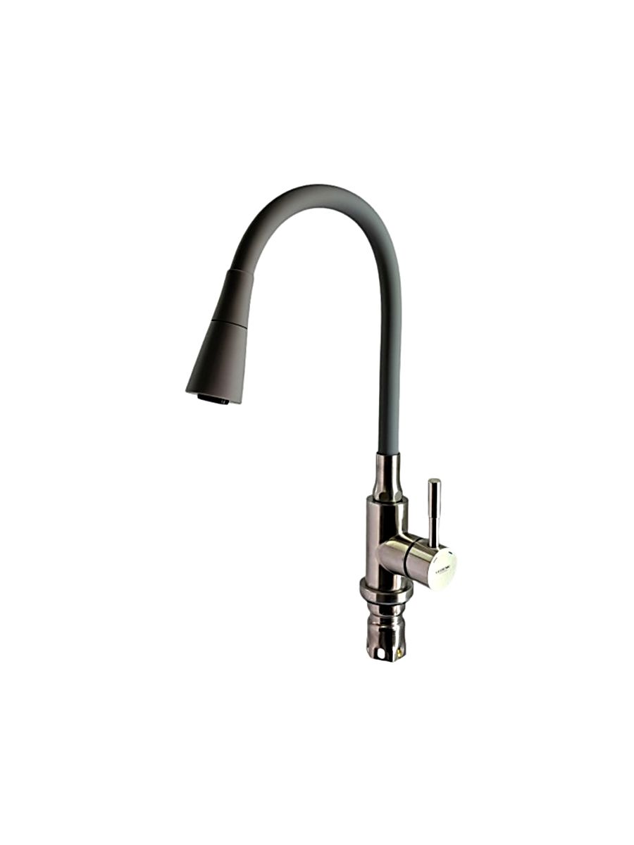 Смеситель кухня LEDEME с силиконовым изливом серый L74199-9