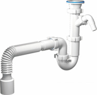 Сифон АНИ 1.1/2 40 прямоточный c отводом для стиральной машины с г/т 40*50 D1010