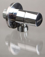 Кран угловой хромированный 1/2" Н-Н керамический затвор Terma ручка треугольная Chrome