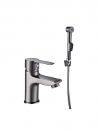 Смеситель умывальник MELODIA Aria картридж д.35мм с гиг.душем оруж.сталь MDV35722gn