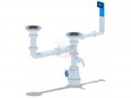 Сифон АНИ Грот 3.1/2 40 двойной разноуровневый с переливом и отводом A7700