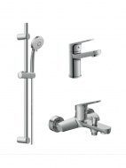 Комплект FLAVIS 3 в 1 смеситель для ванны и смеситель для раковины FLAVIS душевая стойка VIBE