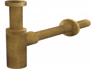 Сифон для умывальника Ø32 Design цельнометаллически круглый бронза antic A400ANTIC Alcadrain