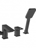 Смеситель ванна "Vela" на 3 отверстия черный PB 355B ESKO