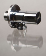 Кран угловой хромированный 1/2" Н-Н керамический затвор Terma ручка квадратная Chrome