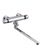 Смеситель ванна MELODIA Rock термостатический длинный излив 350мм б/акс. хром MDV32004