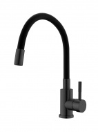 Смеситель кухня "Snake" гибкий излив черный нерж. K44BTotal ESKO