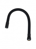 Излив гибкий LUXE чёрный с чёрной гайкой и аэратором 49см MELODIA MKP20925