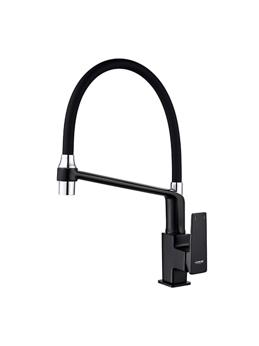 Смеситель кухня LEDEME с гибким изливом L4078B-2