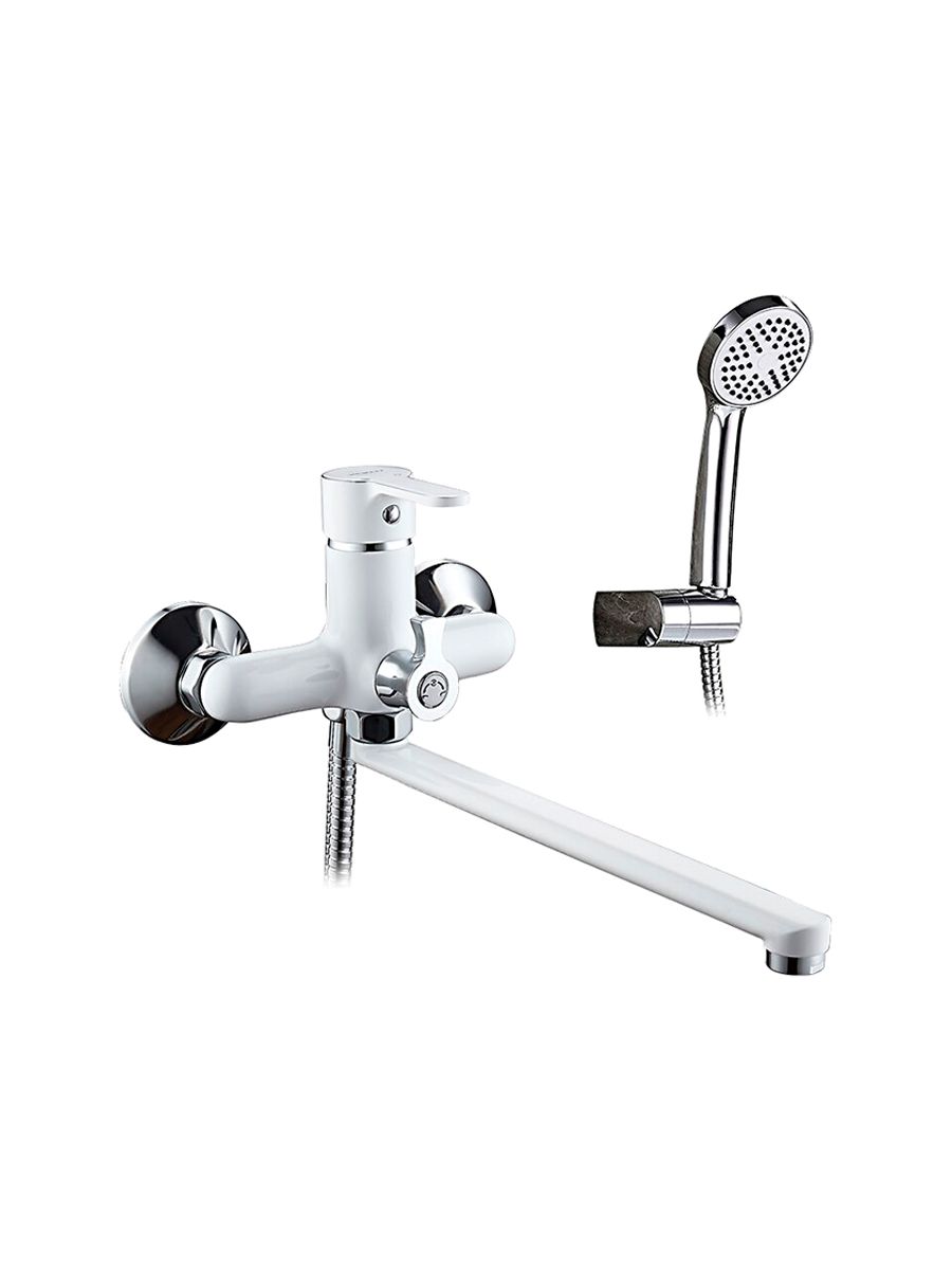 Смеситель для ванны Ledeme белый L2203W