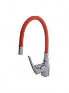 Смеситель кухня MELODIA Ostessa картридж д.40мм гибкий излив красный MDV40615Red без подводки