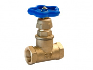 Вентиль латунный ДУ40 15Б3Р син.ручка А50