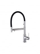 Смеситель кухня MELODIA Perfetto латунь с подкл.фильтра и гиб.черн.изл. картридж д.35 хром MDV30209