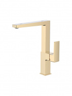 Смеситель кухня LEDEME с гайкой золото/белый L4073G